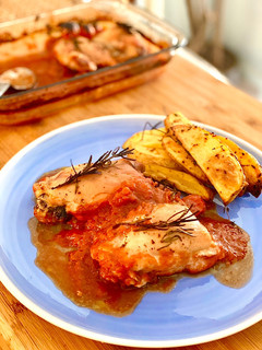 Una foto de Pollo al horno