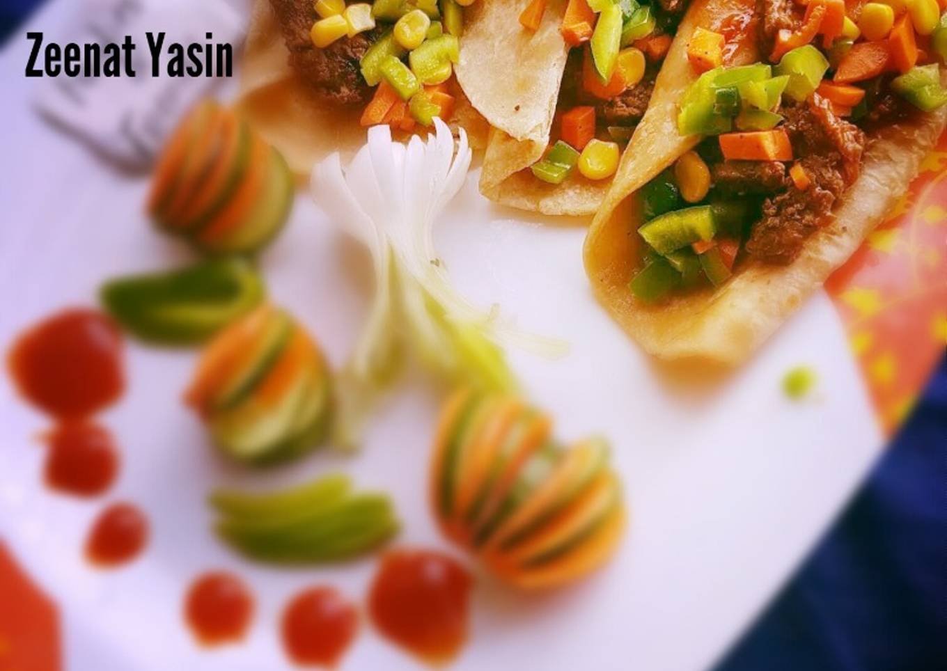 Jamaican beef tacos