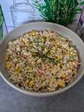 Semoule estivale au thon légumes croquants et mayonnaise