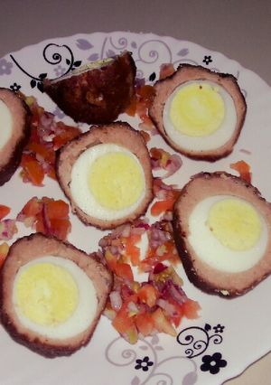 A picture of Scotch eggs.