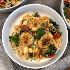 A picture of Mediterranean Pasta w/ Cajun Sacallops.
