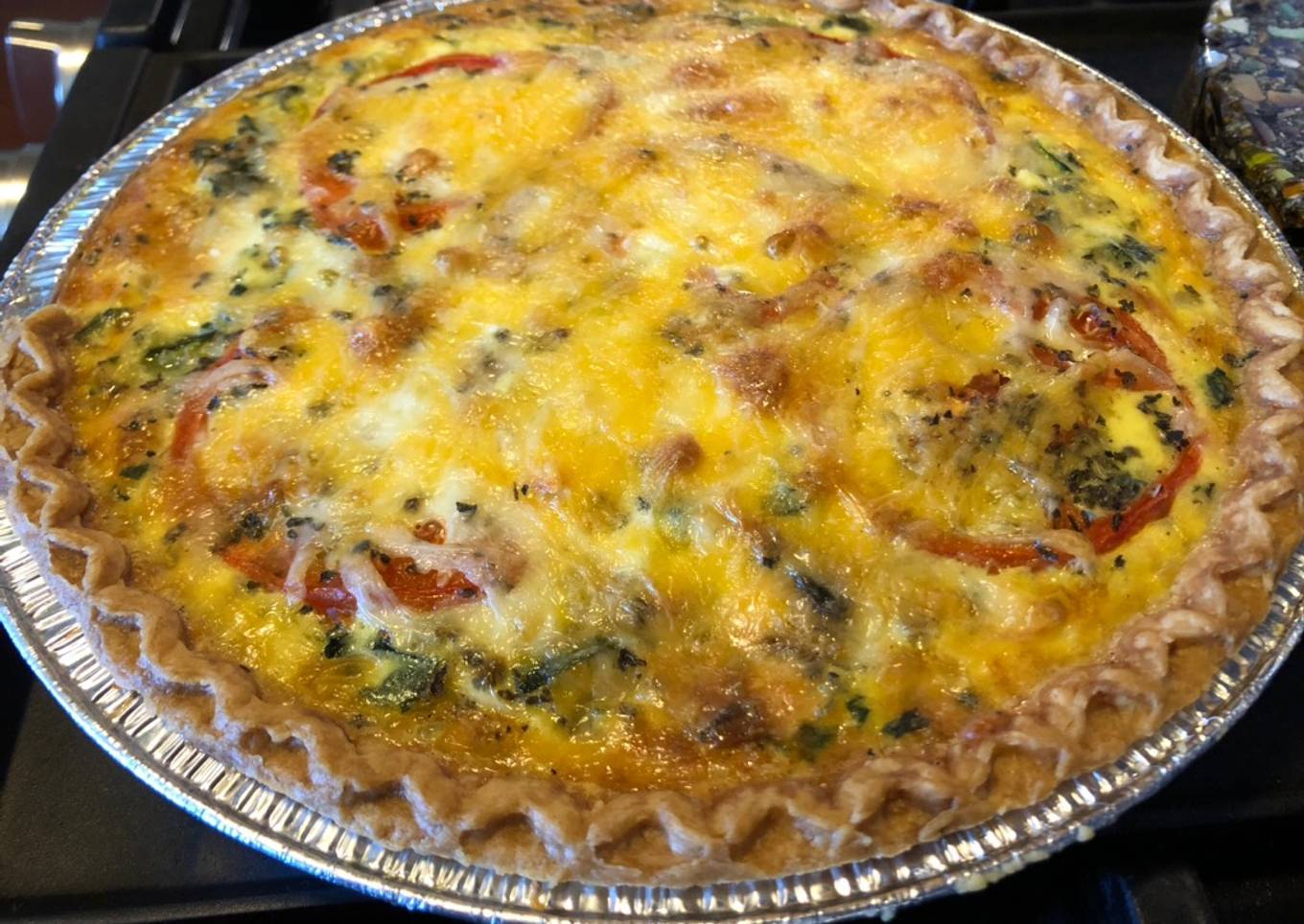 Loaded veggie quiche