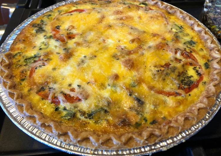 Simple Way to Make Homemade Loaded veggie quiche