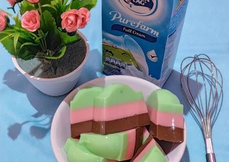 Anti Ribet, Bikin Puding Tiga Lapis murah