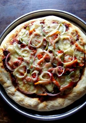 A picture of Home made pizza.