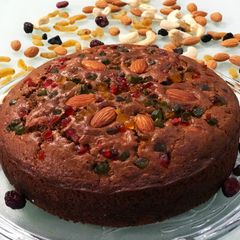 A picture of Eggless Plum Cake.