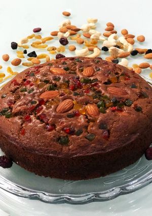 A picture of Eggless Plum Cake.