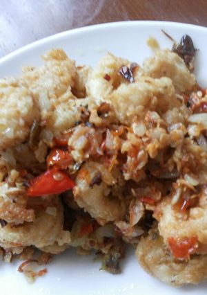 Foto resep Cumi tepung bawang putih cabe