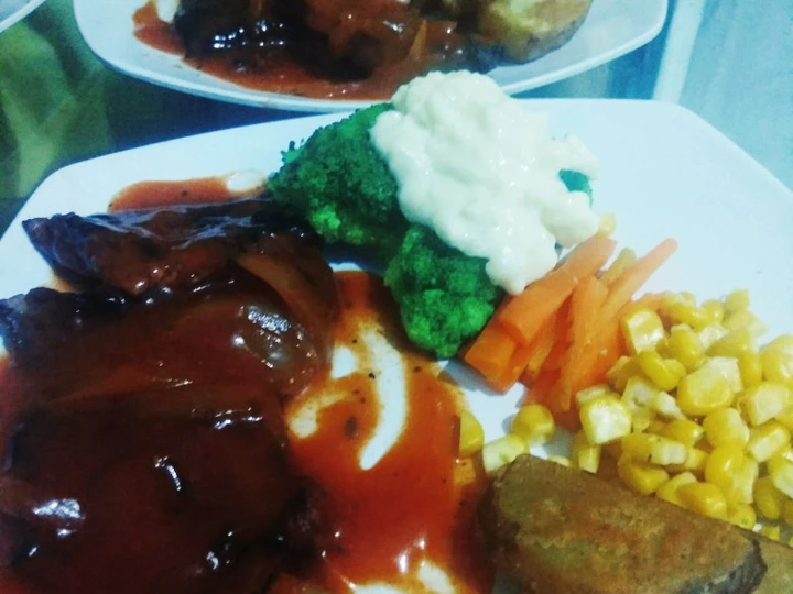 Cara Mudah Membuat Resep Tenderloin Steik bbq sauce yang Enak Banget Anti Ribet, Bisa Manjain Lidah