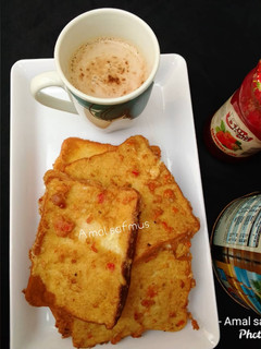 A picture of BREAKFAST(FRIED BREAD WITH TEA).