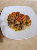 Carne de cochino con verduras