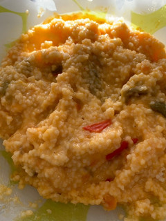 Una foto de “Risotto” saludable y rápido de calabaza (hecho con cous cous)