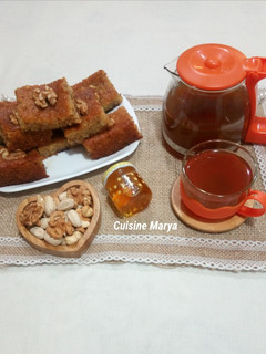صورة لوصفة بسبوسة بالقشطة 🍯🍯