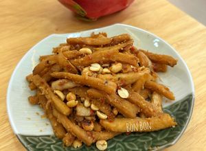 Hình của món Củ Cải Khô Xào Sả Ớt Đậu Phộng Chay.