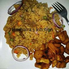 Rice with plantain A picture of Rice with plantain.
