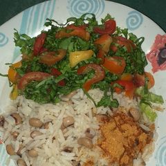 A picture of Rice and beans.