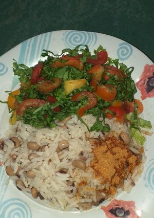 A picture of Rice and beans.