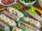 A picture of thai basil prawns
