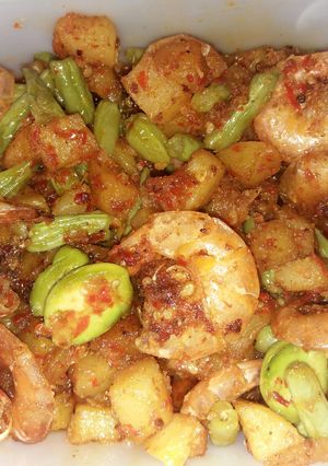 Foto resep Udang buncis Kentang balado