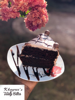 A picture of A Rich chocolate cake.