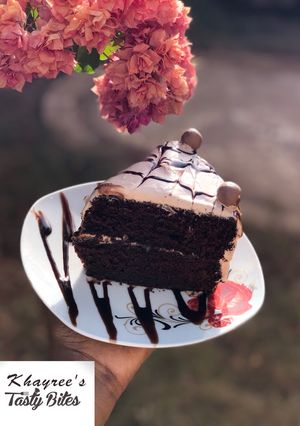 A picture of A Rich chocolate cake.