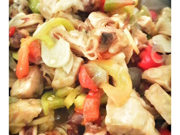 Cara Gampang Membuat Resep  Tumis cumi asin dan tempe yang Lezat Sekali, Sempurna