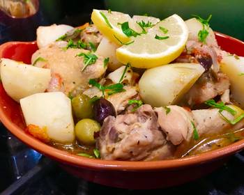 Without Fail Prepare Recipe Mediterranean Inspired Chicken Stew with Olives Tomatoes  Potatoes Home Style