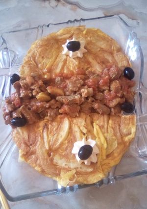 صورة لوصفة بطاطا مع اللحم