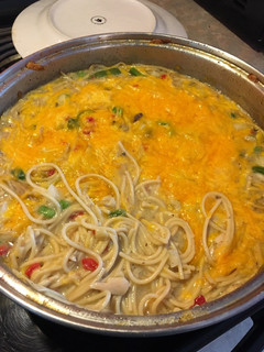 A picture of Chicken spaghetti.