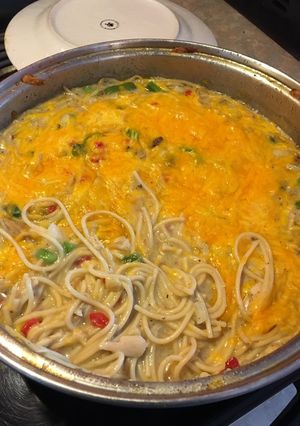 A picture of Chicken spaghetti.