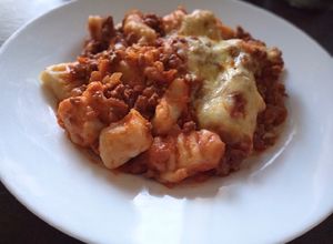 Una foto de Gnocchis a la bolognesa