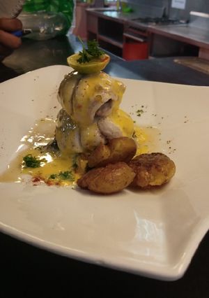 A picture of Poached fish.
