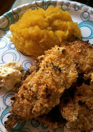 Una foto de Pechugas de pollo crocantes con mayonesa de jengibre