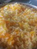 Arroz con zanahoria, ajo y cebolla blanca