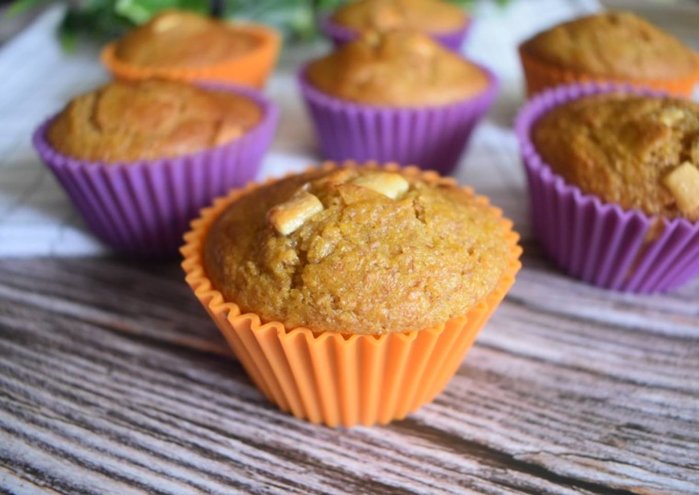 Muffins de calabaza y chocolate blanco