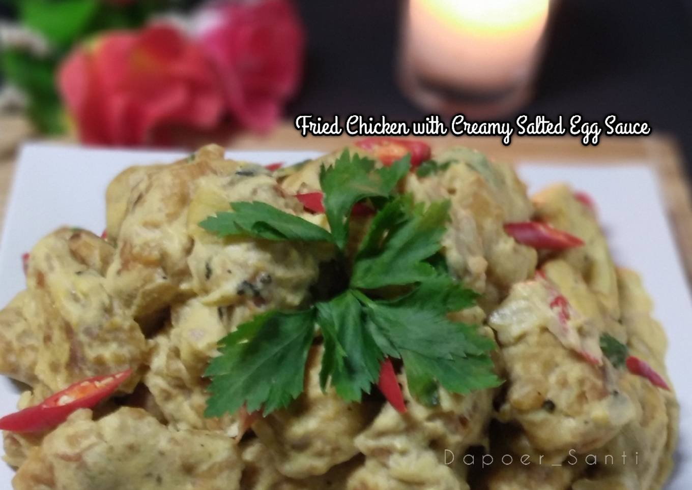 Fried Chicken with Creamy Salted Egg Sauce
