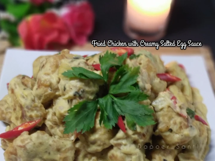 Langkah Gampang Menyiapkan Resep Fried Chicken with Creamy Salted Egg Sauce yang Bisa Manjain Lidah Anti Ribet, Lezat Sekali