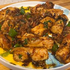 A picture of Seekh kebab karahi.