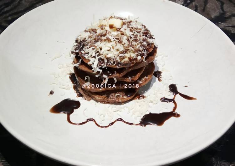 Eggless Chocolate Pancake