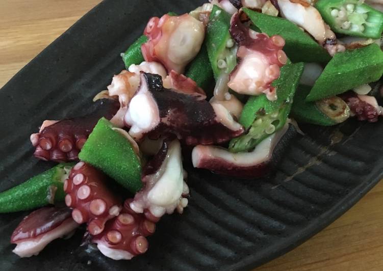 Recipe of Homemade Octopus &amp; Okura (Tacokura)
