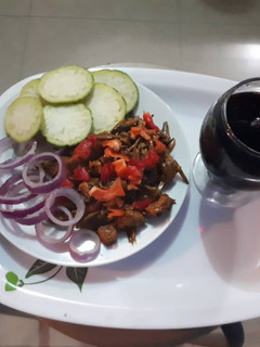 A picture of Ugba with Goat meat.