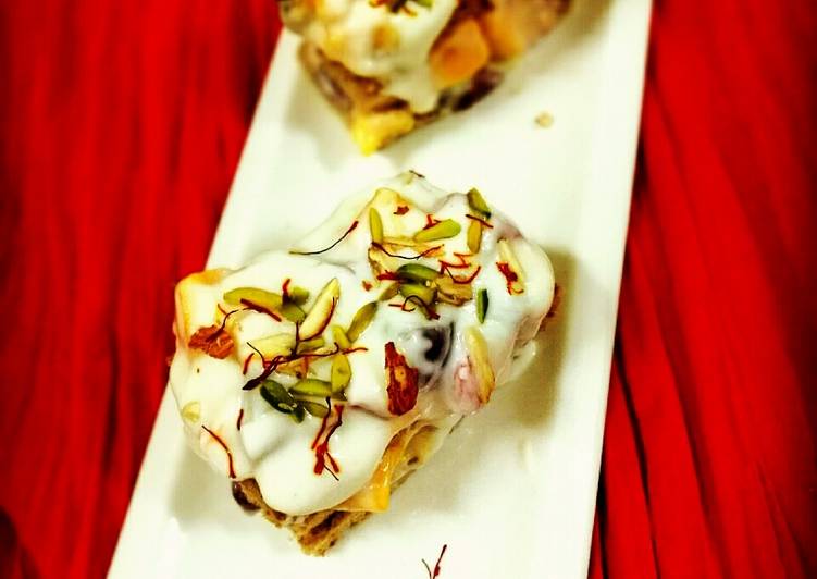 Recipe of Super Quick Instant Fruits Pastry(Eggless)