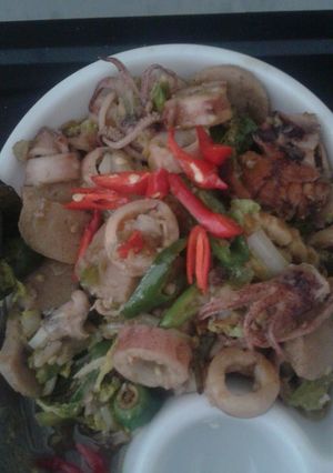 Foto resep Tumis cumi asin bakso cabe ijo