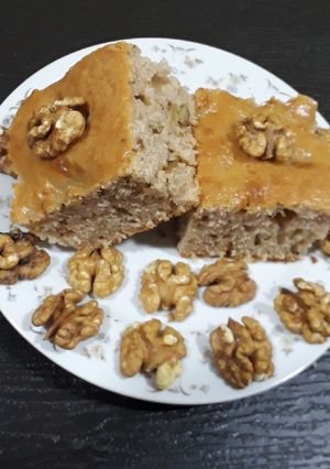 صورة لوصفة كيكة التفاح والجوز