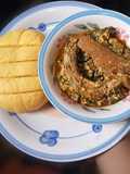 Palm oil Semo with Melon Soup