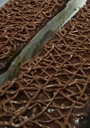 Foto resep Brownies Shiny Crust topping Nutella