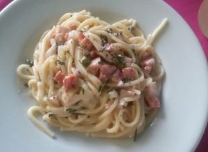 Una foto de Pasta en salsa cremosa
