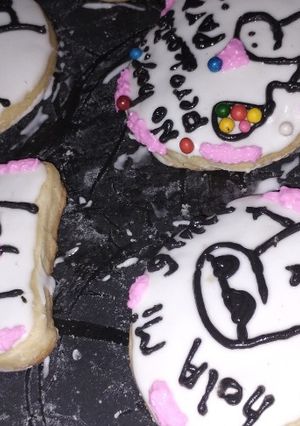Una foto de Galletitas de flork en masa de jengibre y glasé!!🤗🤗