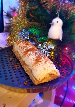 Une photo de Bûche de Noël pomme spéculoos
