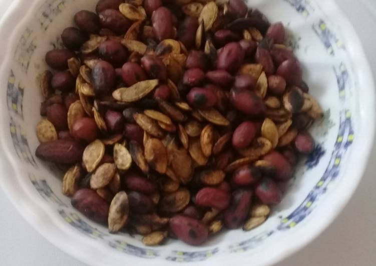 Recipe of Super Quick Homemade Pan Roasted nuts n pumpkins seeds. #4weekschallenge